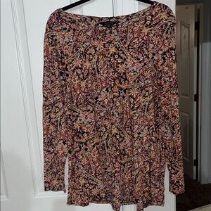Lucky Brand navy/red paisley/floral long sleeved tee Size 2X